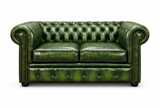 Antique Green Chesterfield Tudor 2-Seater Sofa, front view