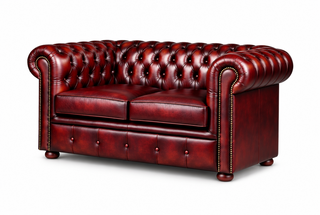 Antique Rosso Chesterfield Tudor 2-Seater Sofa, three-quarter view