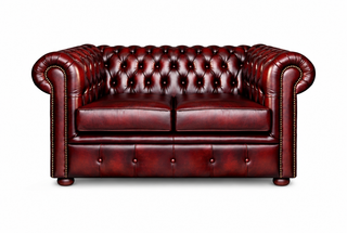 Antique Rosso Chesterfield Tudor 2-Seater Sofa, front view