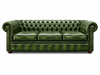 Antique Green Chesterfield Tudor 3-Seater Sofa, front view