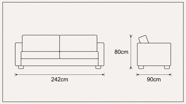 4 Seater dimensions drawing