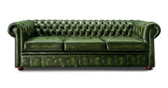 Chesterfield Tudor 4-Seater Sofa in Antique Green leather