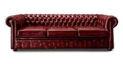 Chesterfield Tudor 4-Seater Sofa in Antique Rosso leather