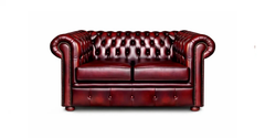Chesterfield Tudor 2-Seater Sofa in Antique Rosso leather