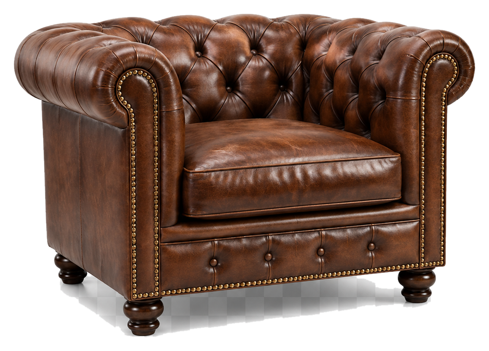 Chesterfield Tudor Low-Back Armchair