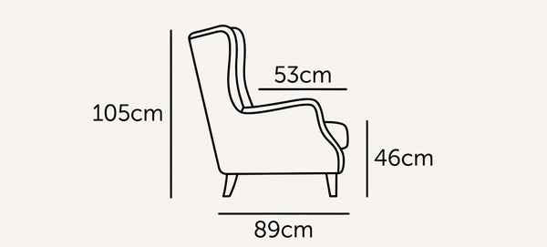 High Back Chair dimensions drawing