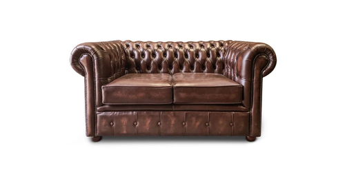Chesterfield Tudor 2-Seater Sofa in Antique Brown leather