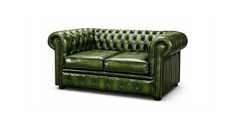 Chesterfield Tudor 2-Seater Sofa in Antique Green leather